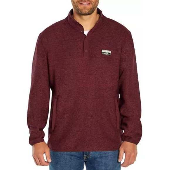 Eddie Bauer Fleece Sweater Pullover 1/4 Snap Front Small Oversized NWT - Picture 1 of 9